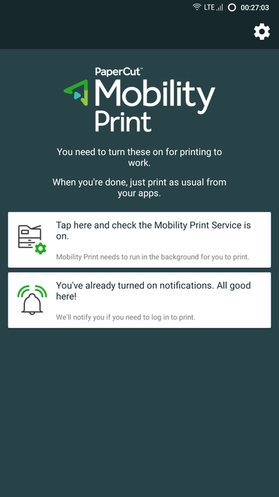 Android Papercut App Installed